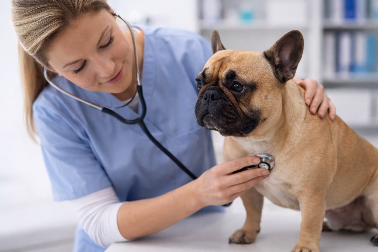 Frans Bulldog Max heeft de ziekte van cushing